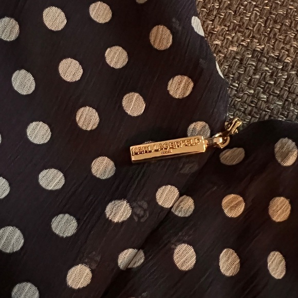 Karl Lagerfeld Polka Dot Wrap dress with tie - Picture 6 of 6